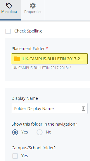 placement folder selection