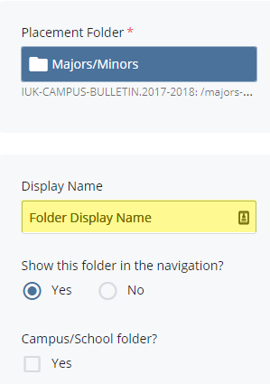 folder display name field