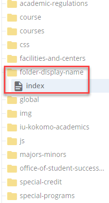 new course folder in folder tree